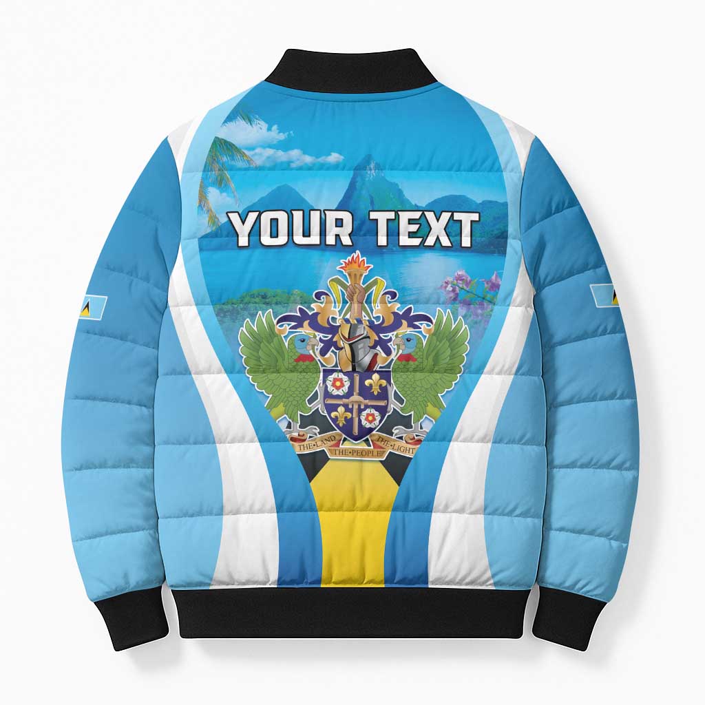 Personalized Saint Lucia 1979 Bomber Puffer Jacket Happy Independence Day