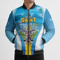 Personalized Saint Lucia 1979 Bomber Puffer Jacket Happy Independence Day