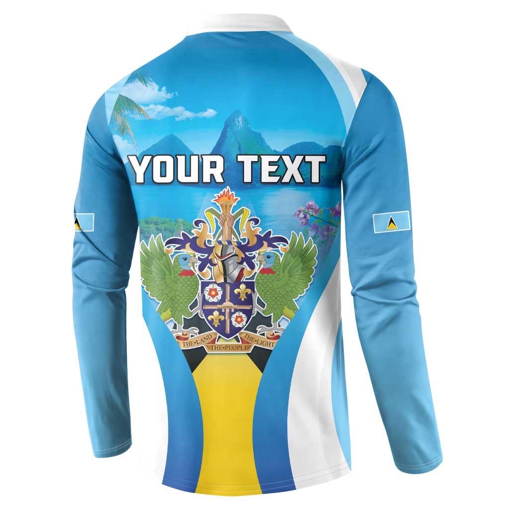 Personalized Saint Lucia 1979 Button Sweatshirt Happy Independence Day