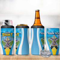 Personalized Saint Lucia 1979 4 in 1 Can Cooler Tumbler Happy Independence Day