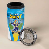 Personalized Saint Lucia 1979 4 in 1 Can Cooler Tumbler Happy Independence Day
