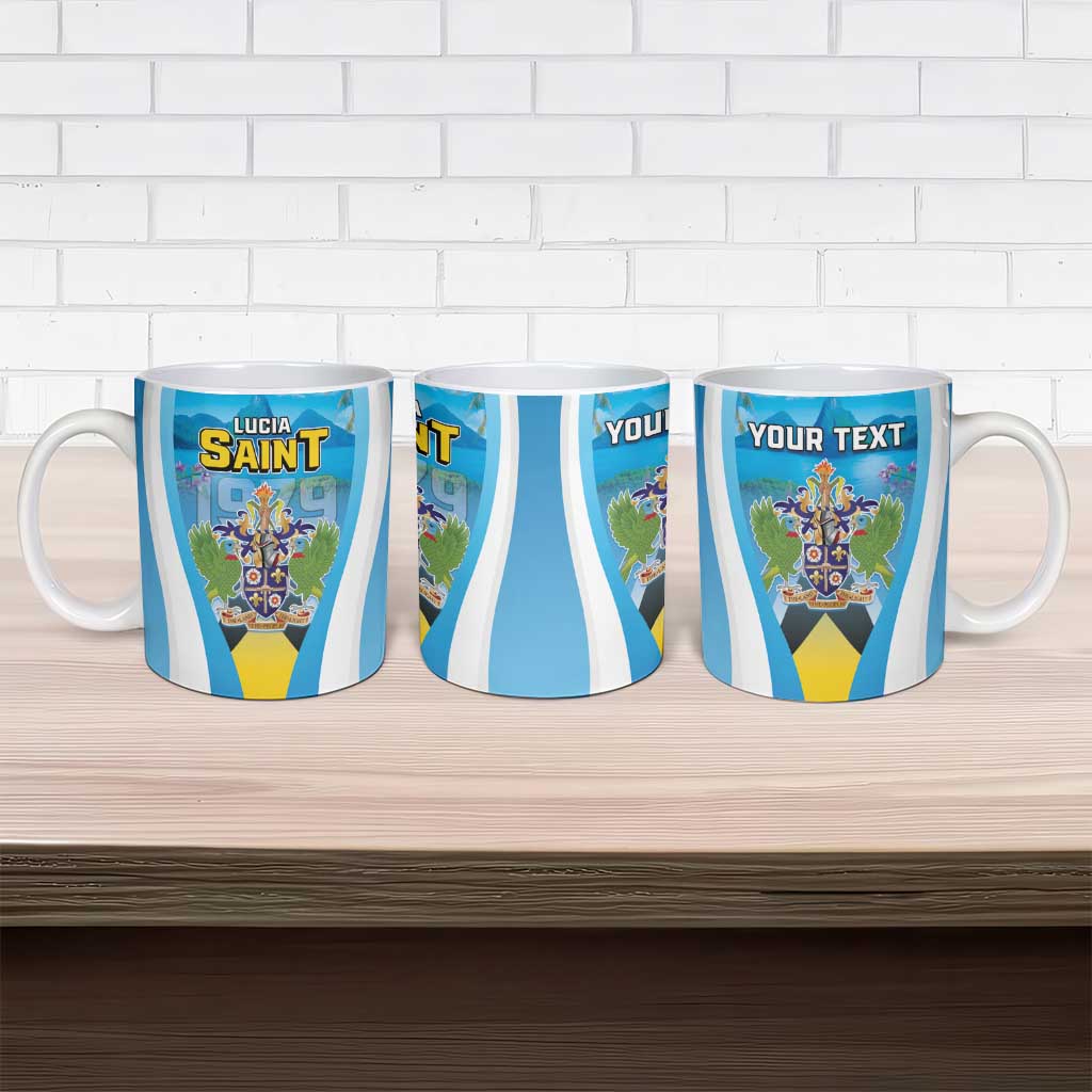 Personalized Saint Lucia 1979 Ceramic Mug Happy Independence Day