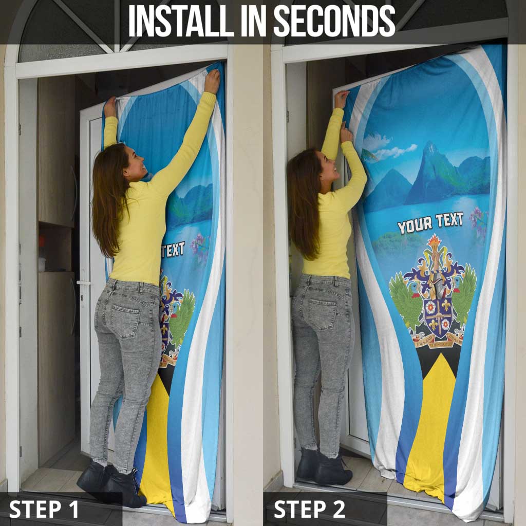 Personalized Saint Lucia 1979 Door Cover Happy Independence Day