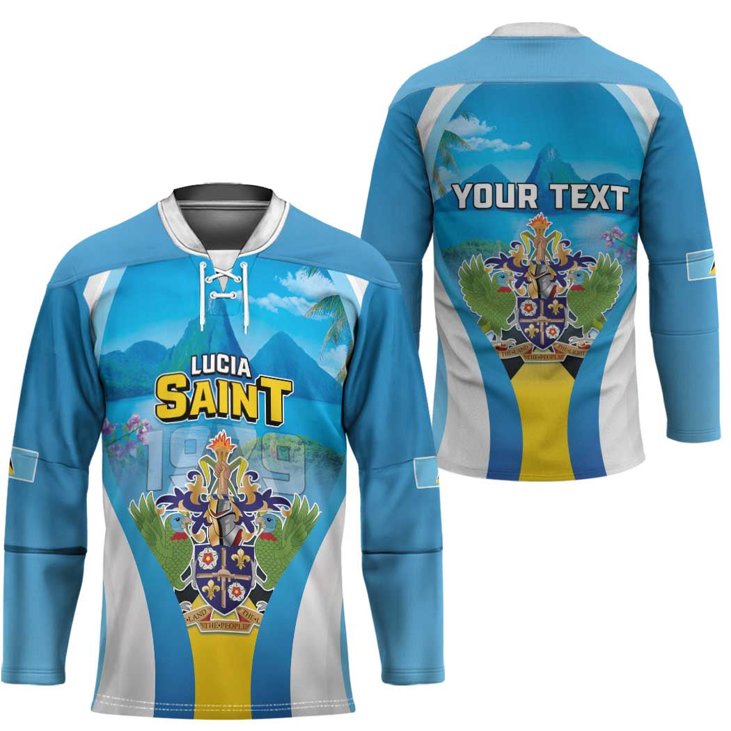Personalized Saint Lucia 1979 Hockey Jersey Happy Independence Day