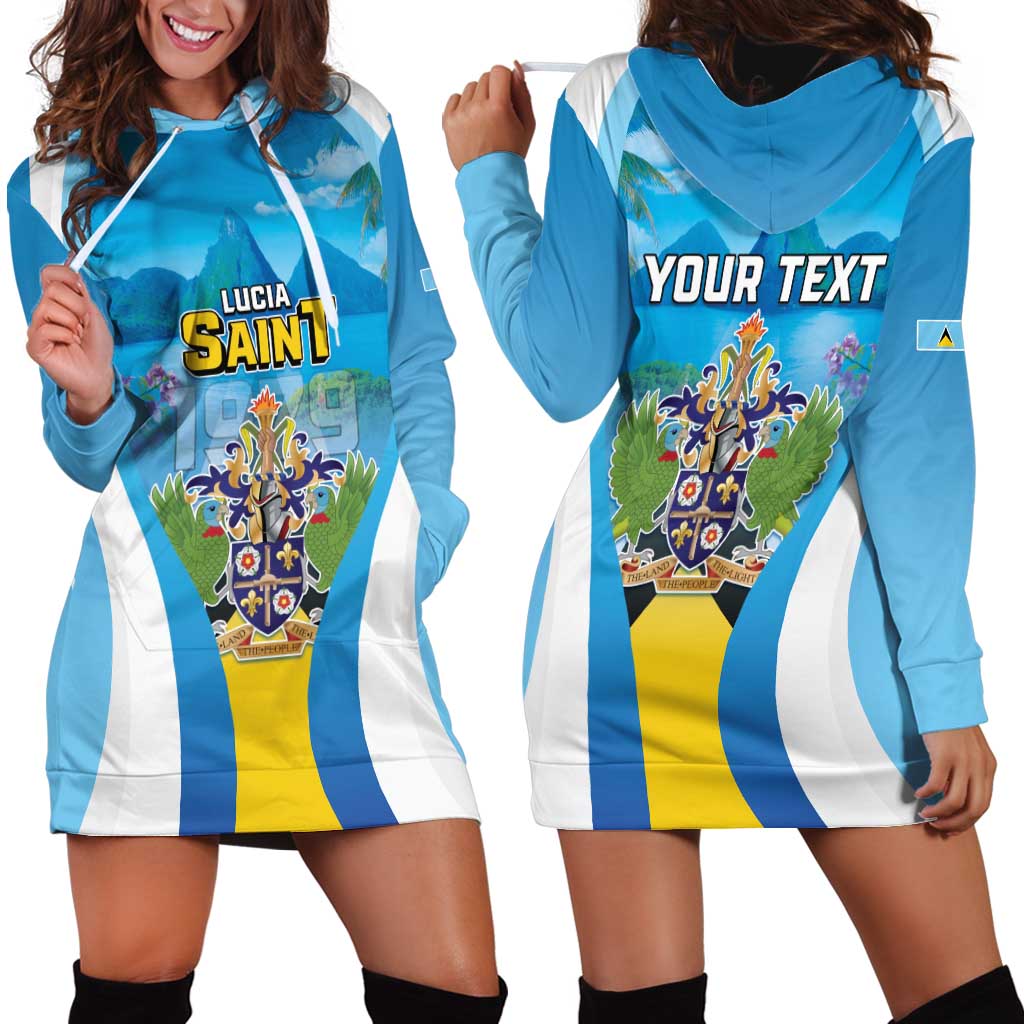 Personalized Saint Lucia 1979 Hoodie Dress Happy Independence Day
