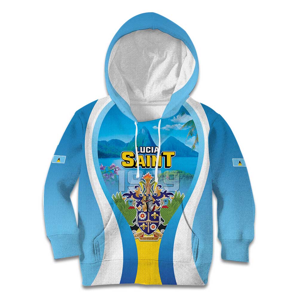 Personalized Saint Lucia 1979 Kid Hoodie Happy Independence Day