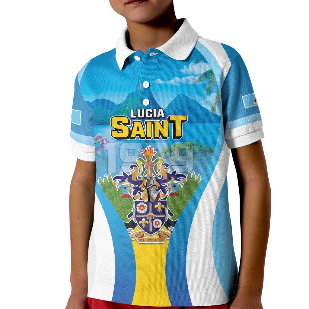 Personalized Saint Lucia 1979 Kid Polo Shirt Happy Independence Day