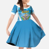 Personalized Saint Lucia 1979 Kid Short Sleeve Dress Happy Independence Day