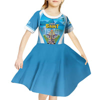 Personalized Saint Lucia 1979 Kid Short Sleeve Dress Happy Independence Day