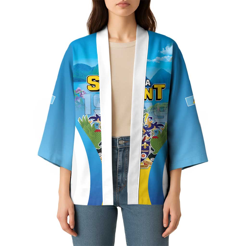 Personalized Saint Lucia 1979 Kimono Happy Independence Day