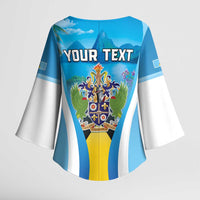 Personalized Saint Lucia 1979 Kimono Sleeve Blouse Happy Independence Day
