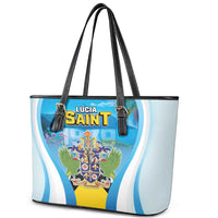 Saint Lucia 1979 Leather Tote Bag Happy Independence Day