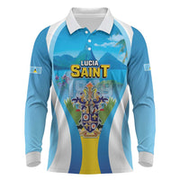 Personalized Saint Lucia 1979 Long Sleeve Polo Shirt Happy Independence Day