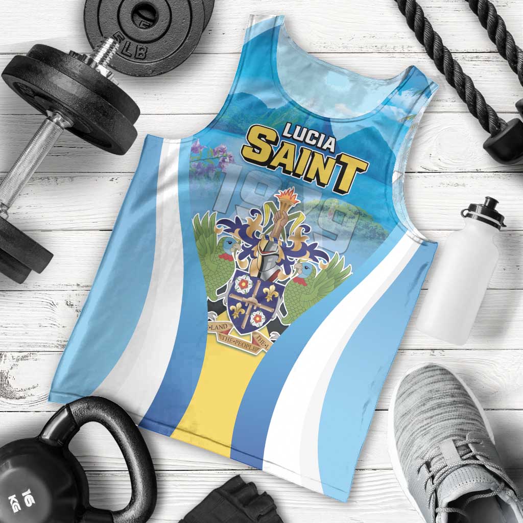 Personalized Saint Lucia 1979 Men Tank Top Happy Independence Day