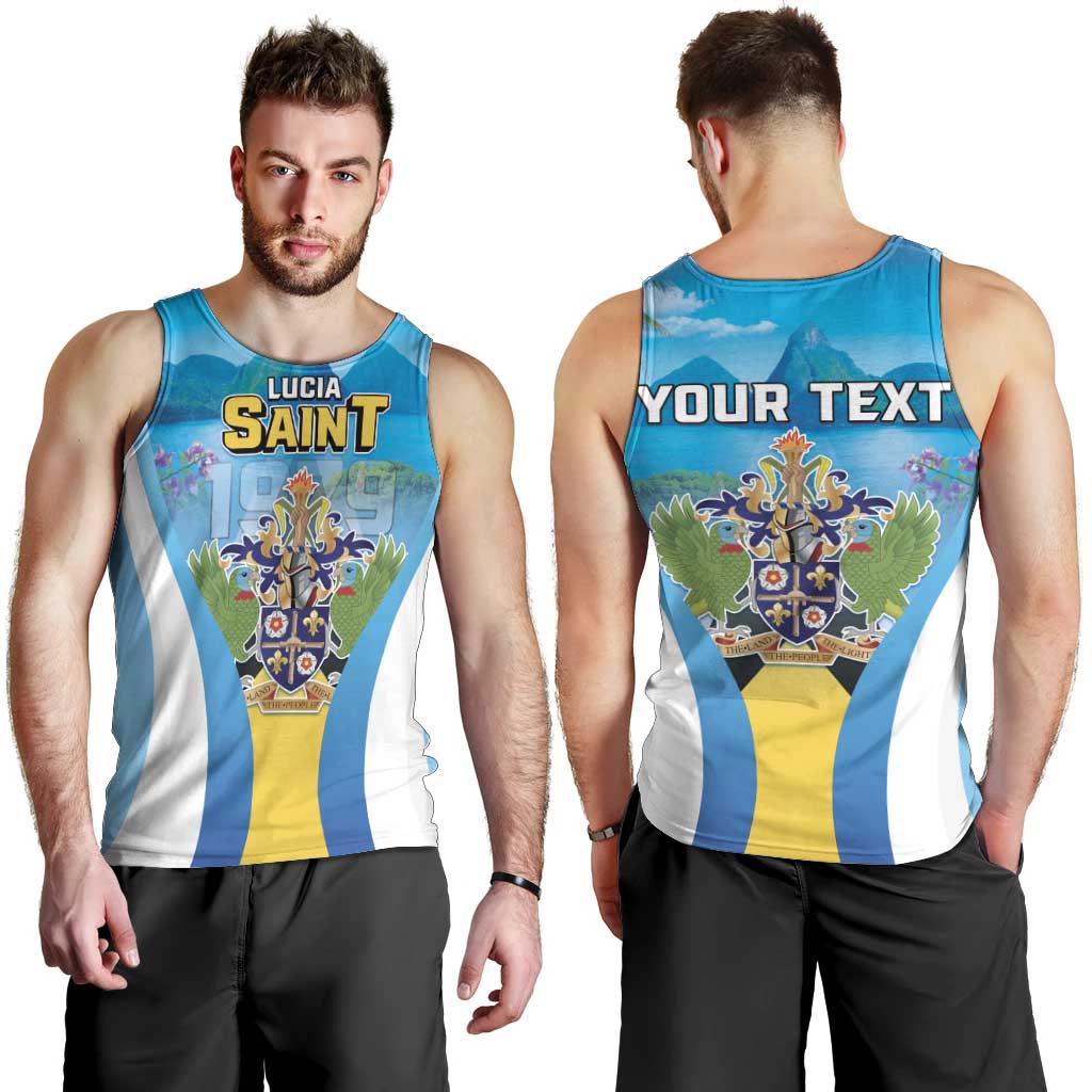 Personalized Saint Lucia 1979 Men Tank Top Happy Independence Day