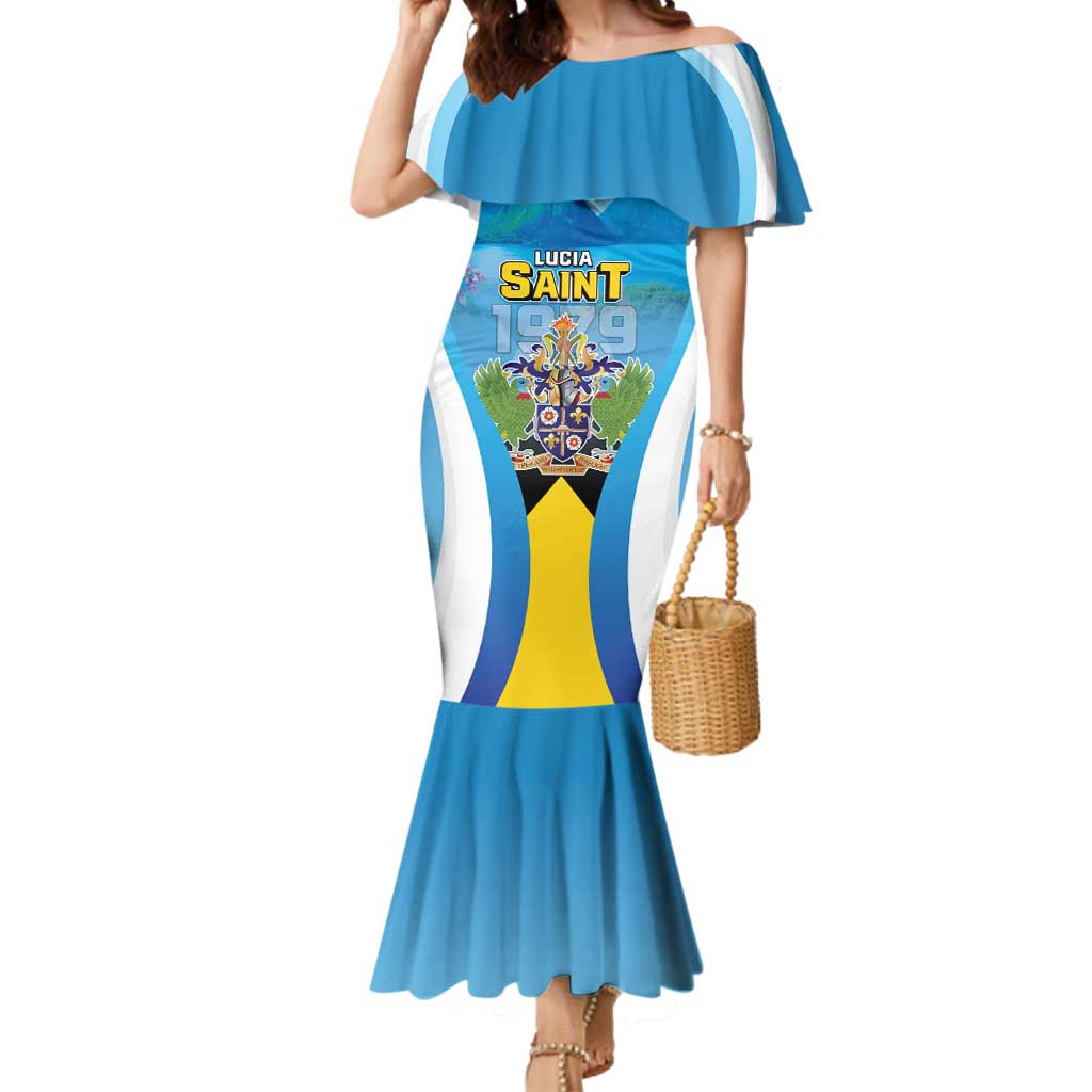 Personalized Saint Lucia 1979 Mermaid Dress Happy Independence Day