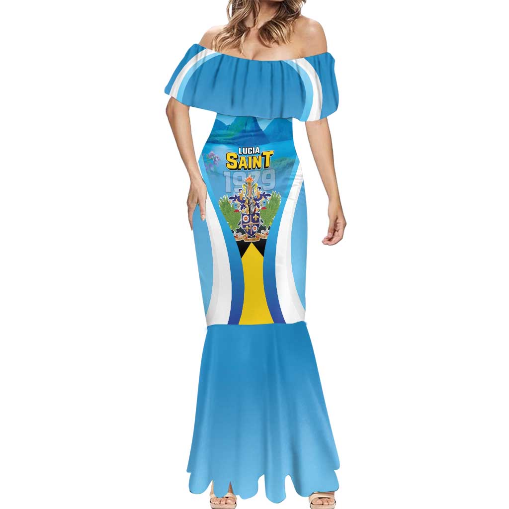Personalized Saint Lucia 1979 Mermaid Dress Happy Independence Day