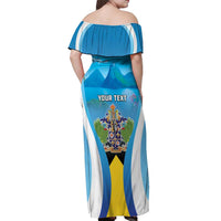 Personalized Saint Lucia 1979 Off Shoulder Maxi Dress Happy Independence Day