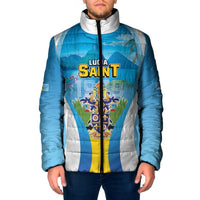 Personalized Saint Lucia 1979 Padded Jacket Happy Independence Day