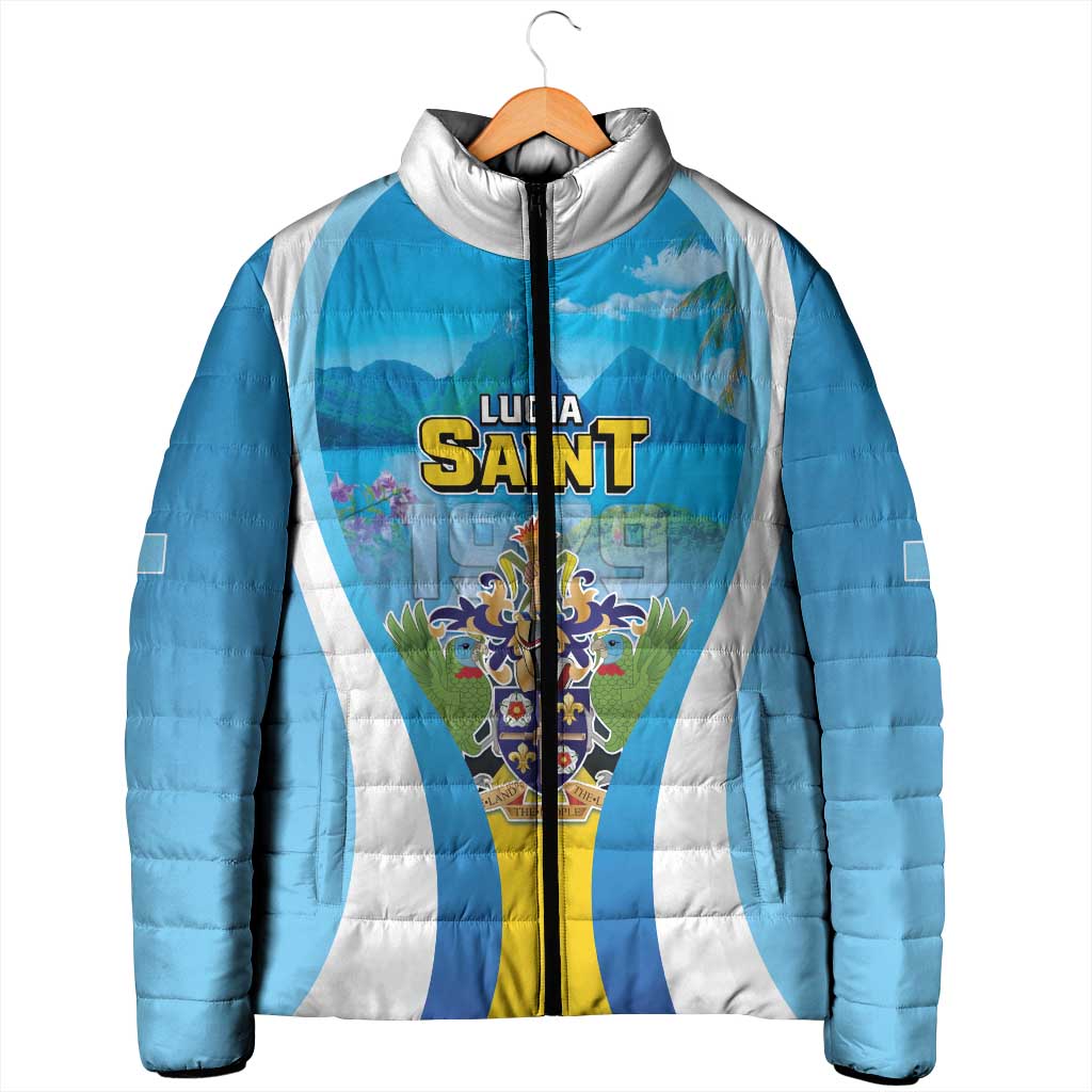 Personalized Saint Lucia 1979 Padded Jacket Happy Independence Day