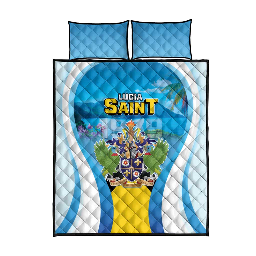 Saint Lucia 1979 Quilt Bed Set Happy Independence Day