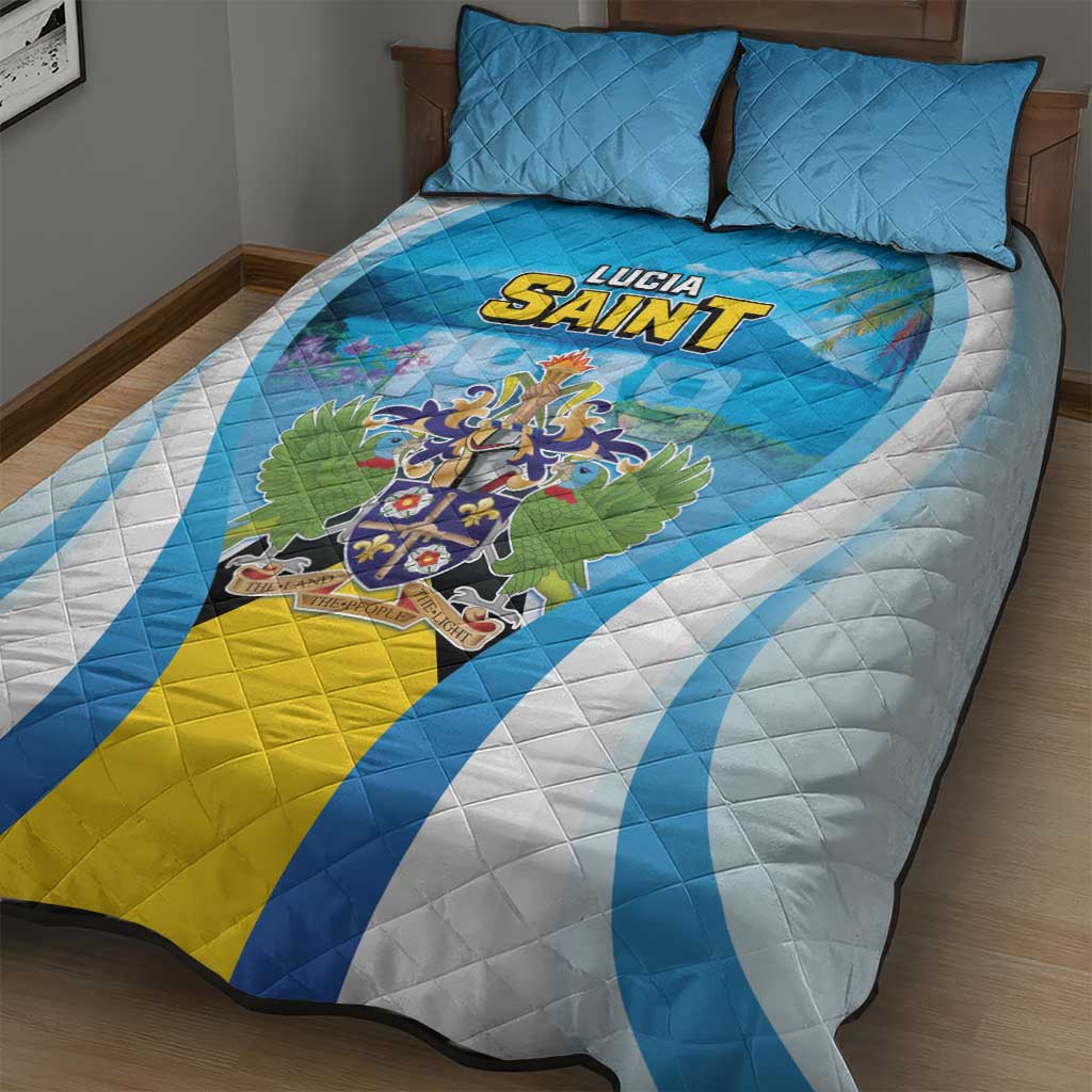 Saint Lucia 1979 Quilt Bed Set Happy Independence Day