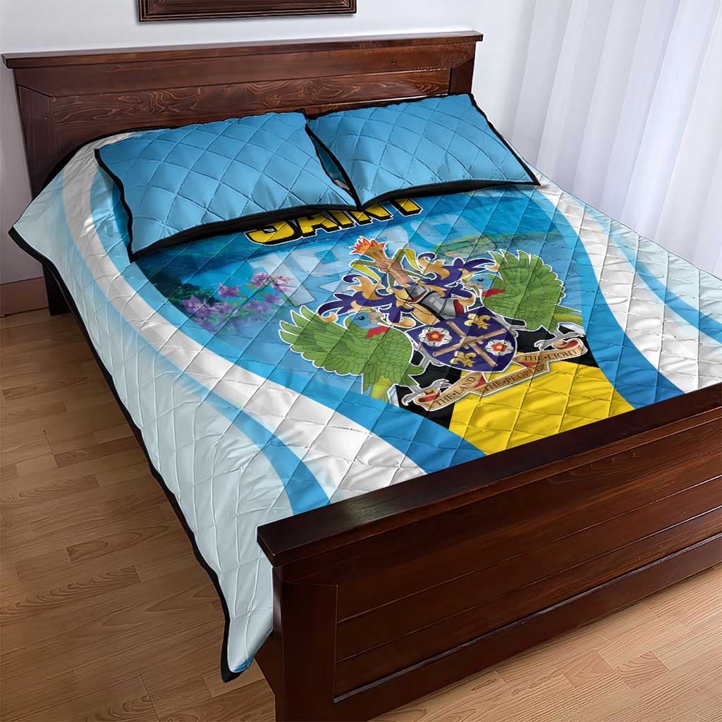 Saint Lucia 1979 Quilt Bed Set Happy Independence Day