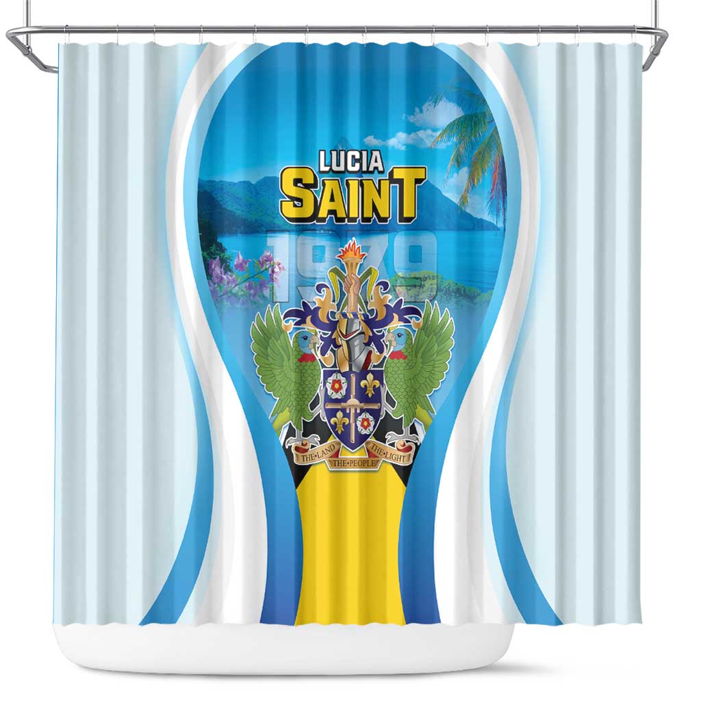 Saint Lucia 1979 Shower Curtain Happy Independence Day