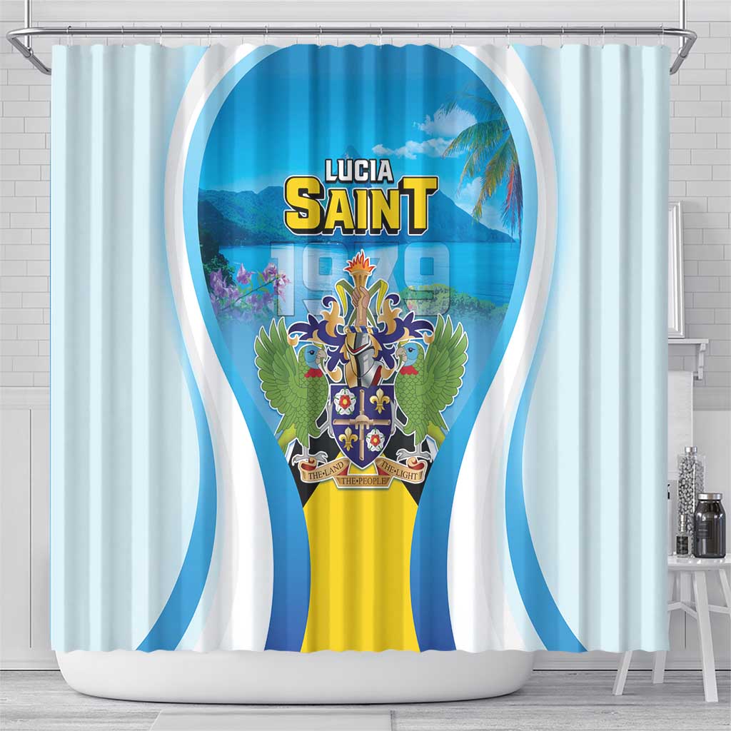 Saint Lucia 1979 Shower Curtain Happy Independence Day