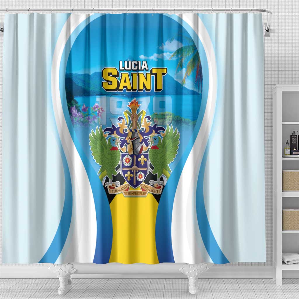 Saint Lucia 1979 Shower Curtain Happy Independence Day