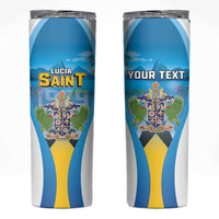 Personalized Saint Lucia 1979 Skinny Tumbler Happy Independence Day