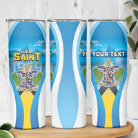 Personalized Saint Lucia 1979 Skinny Tumbler Happy Independence Day