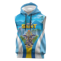 Personalized Saint Lucia 1979 Sleeveless Hoodie Happy Independence Day
