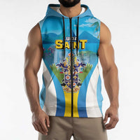 Personalized Saint Lucia 1979 Sleeveless Zip Hoodie Happy Independence Day