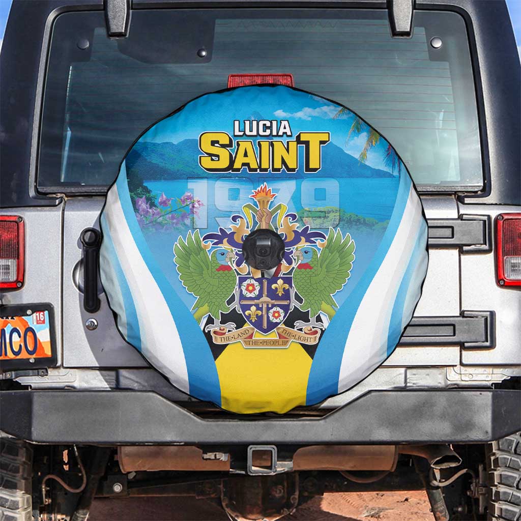 Saint Lucia 1979 Spare Tire Cover Happy Independence Day