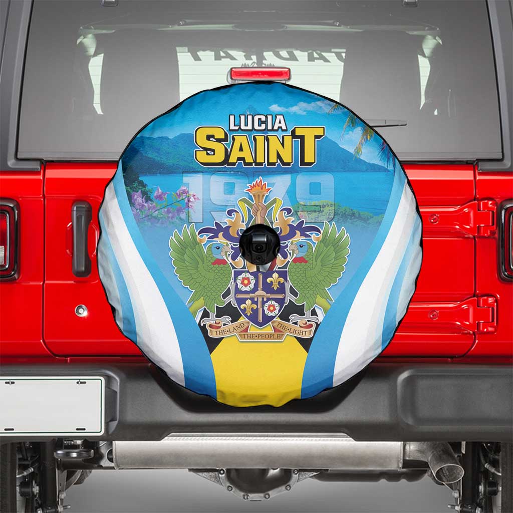 Saint Lucia 1979 Spare Tire Cover Happy Independence Day
