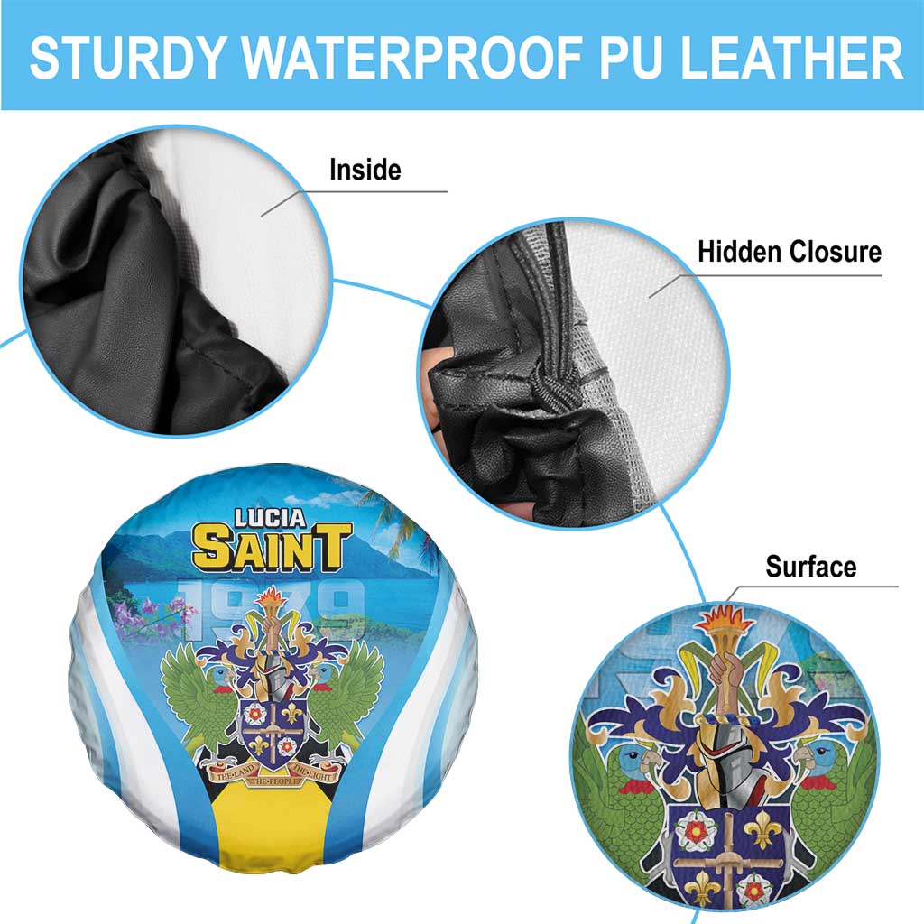 Saint Lucia 1979 Spare Tire Cover Happy Independence Day