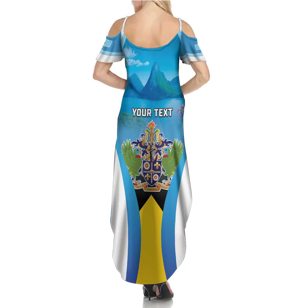 Personalized Saint Lucia 1979 Summer Maxi Dress Happy Independence Day