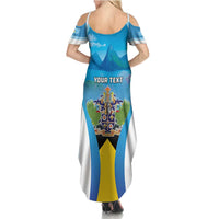 Personalized Saint Lucia 1979 Summer Maxi Dress Happy Independence Day