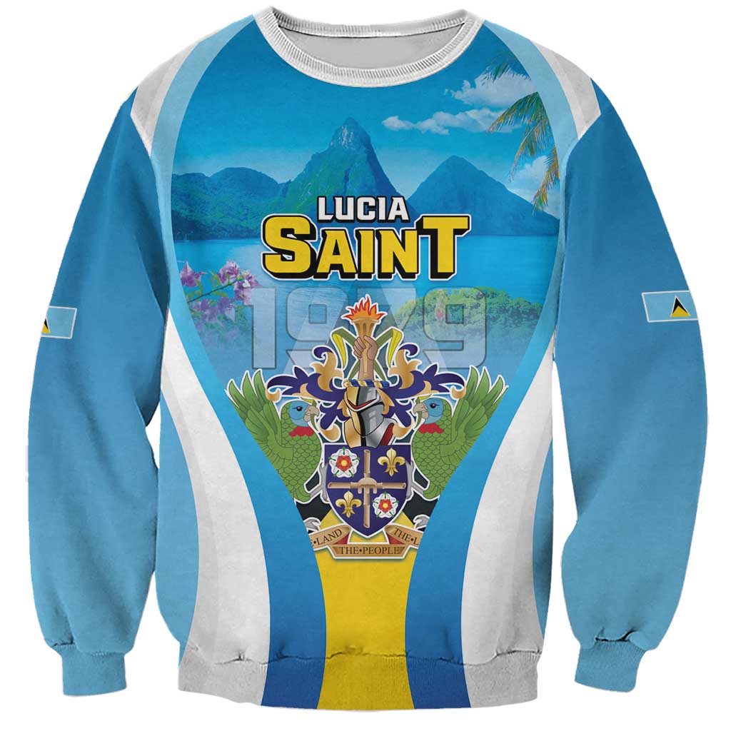 Personalized Saint Lucia 1979 Sweatshirt Happy Independence Day