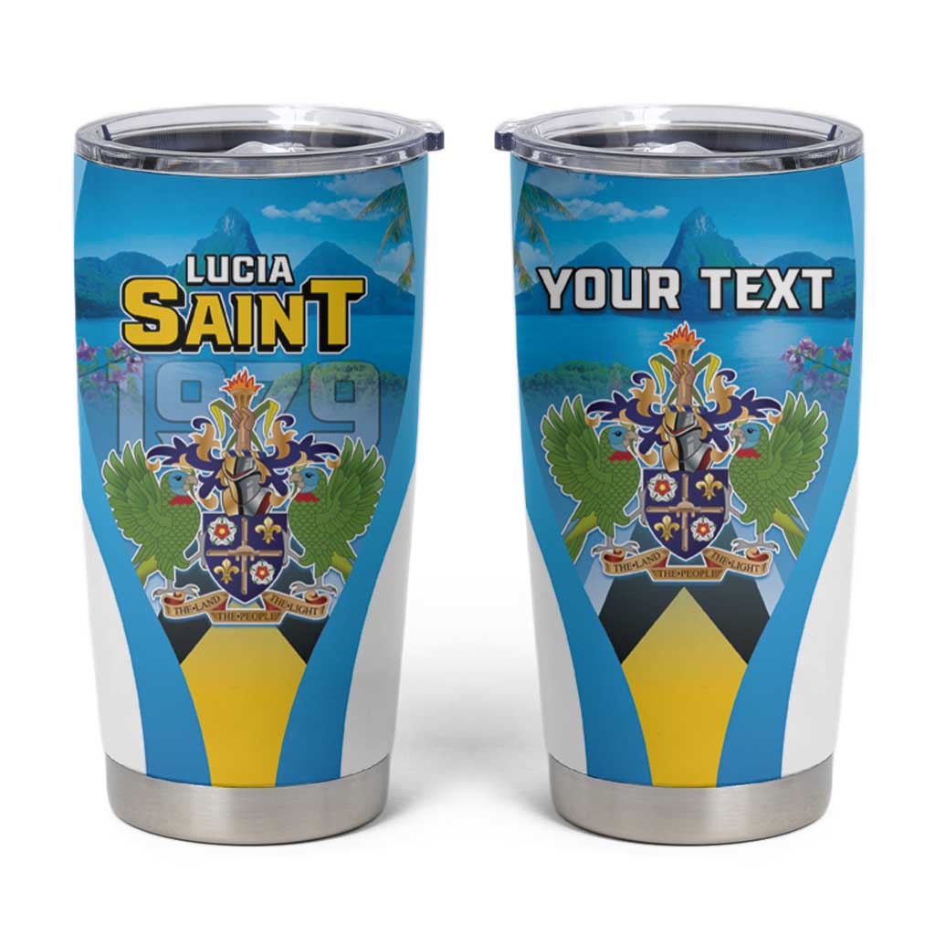 Personalized Saint Lucia 1979 Tumbler Cup Happy Independence Day