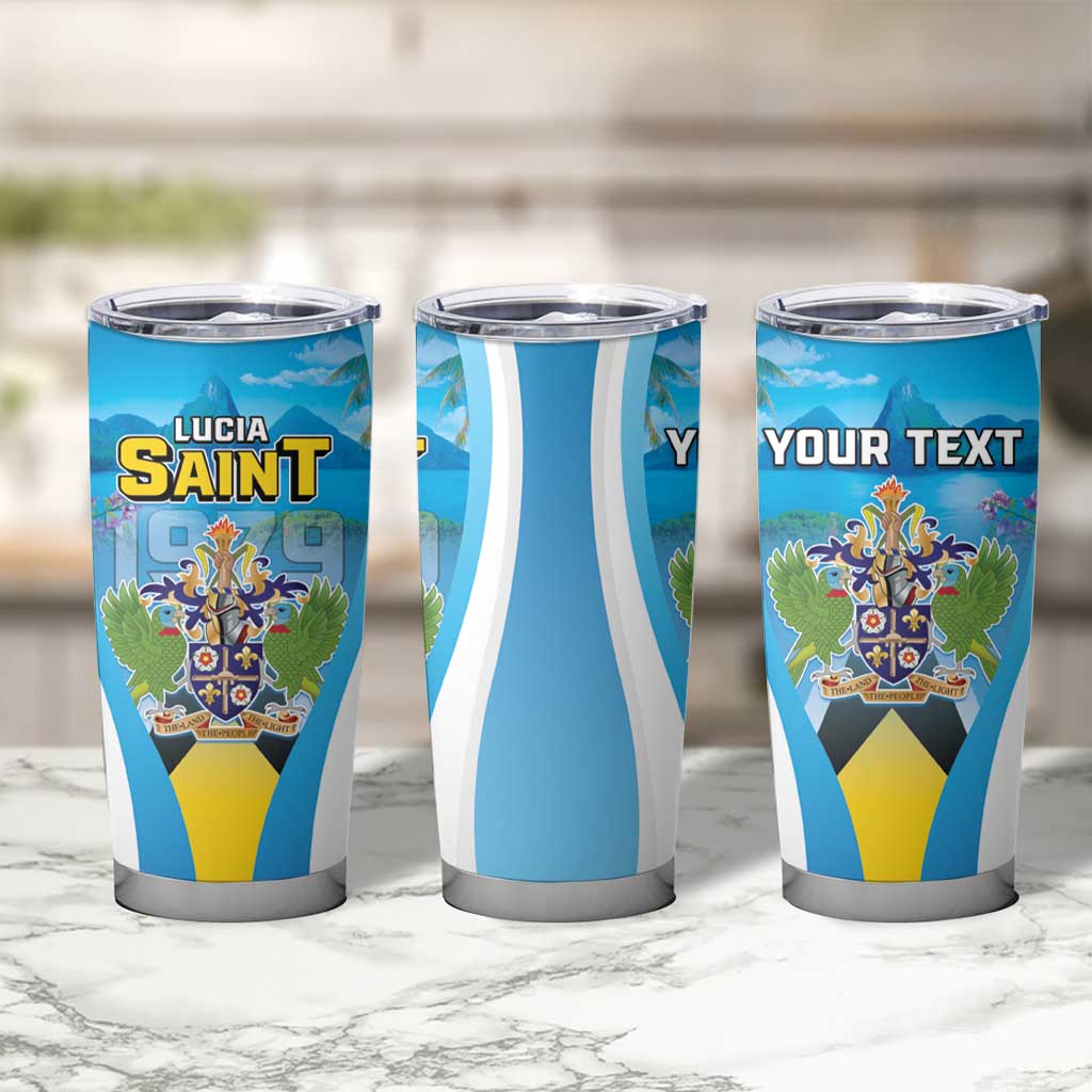 Personalized Saint Lucia 1979 Tumbler Cup Happy Independence Day