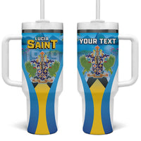 Personalized Saint Lucia 1979 Tumbler With Handle Happy Independence Day