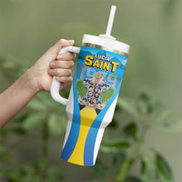 Personalized Saint Lucia 1979 Tumbler With Handle Happy Independence Day