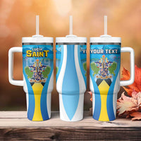 Personalized Saint Lucia 1979 Tumbler With Handle Happy Independence Day