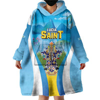 Personalized Saint Lucia 1979 Wearable Blanket Hoodie Happy Independence Day