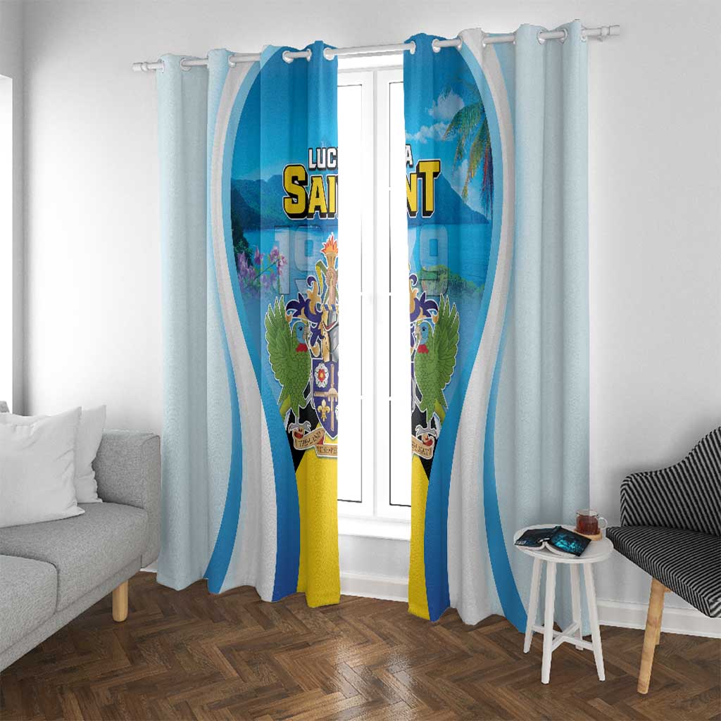 Saint Lucia 1979 Window Curtain Happy Independence Day