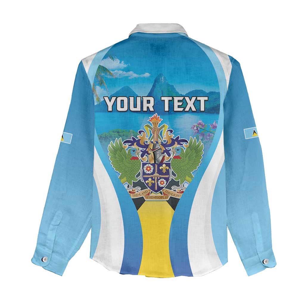 Personalized Saint Lucia 1979 Women Casual Shirt Happy Independence Day