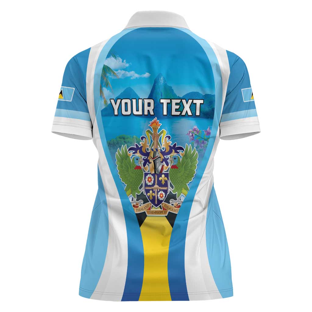 Personalized Saint Lucia 1979 Women Polo Shirt Happy Independence Day