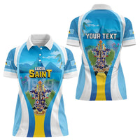 Personalized Saint Lucia 1979 Women Polo Shirt Happy Independence Day
